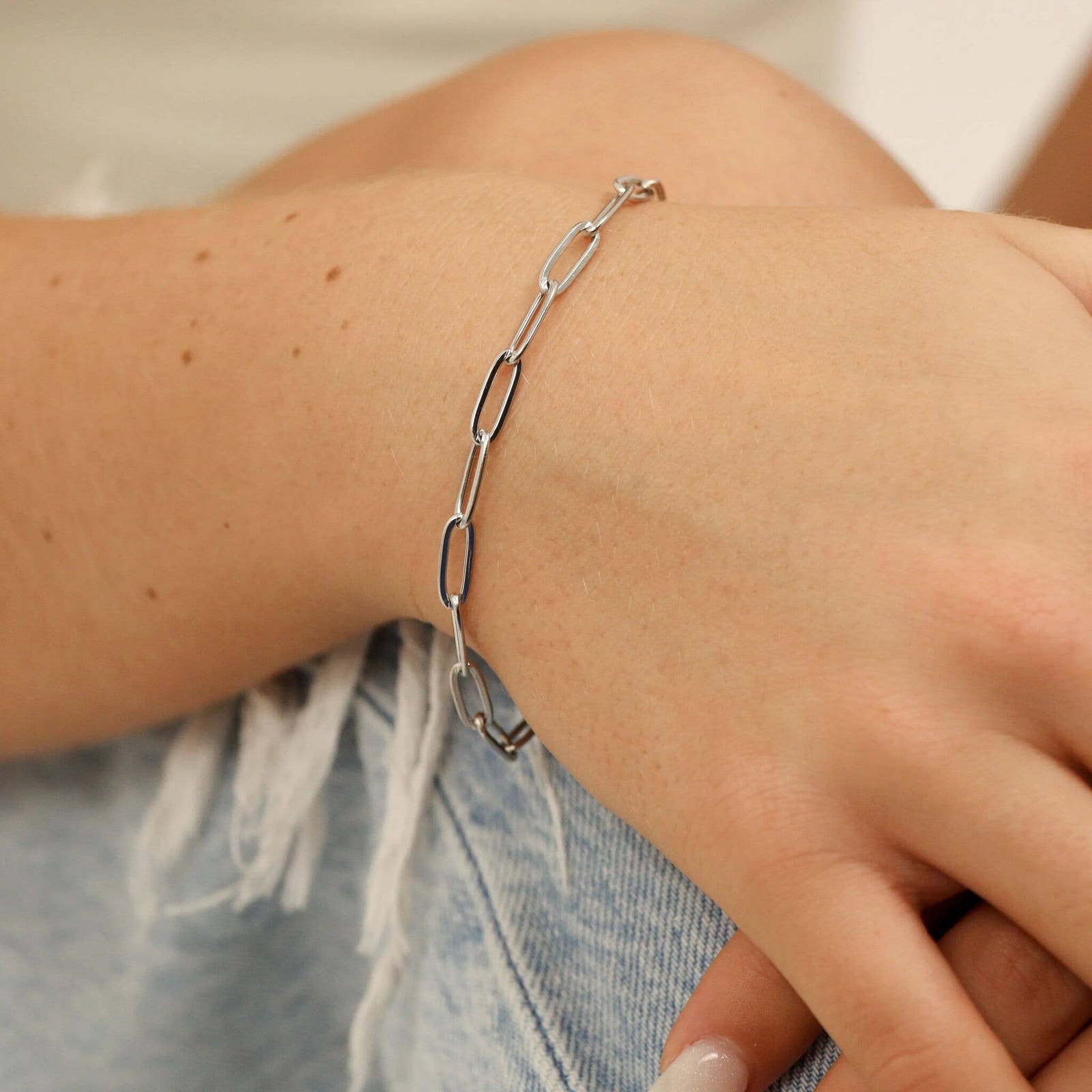Stainless Steel Paperclip Chain Bracelet 30$